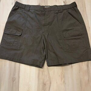 Savane Mens Olive Cargo Shorts W44 Hiking Camp Stretch Waist